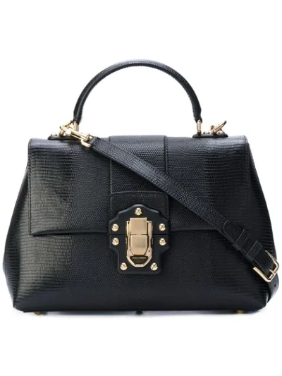 Dolce & Gabbana Small Lucia Top Handle Bag In Black