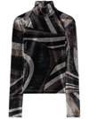 PUCCI GREY IRIDE-PRINT TOP