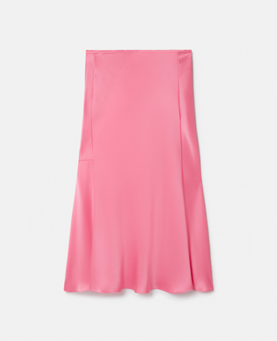 Stella Mccartney Double Satin Bias Cut Midi Skirt In Pink