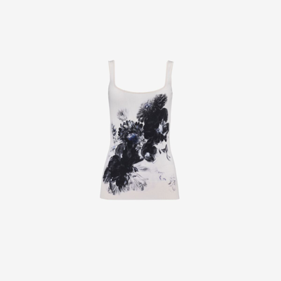 Alexander Mcqueen Chiaroscuro Camisole In White/black/blue