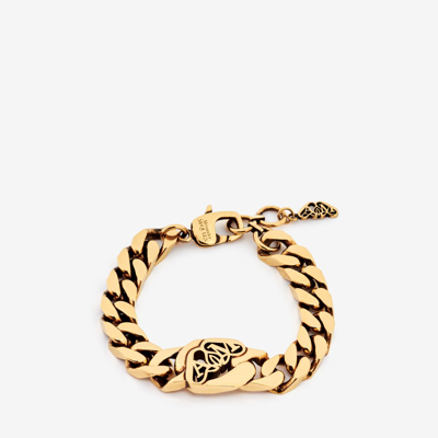 Alexander Mcqueen Seal Logo Chain Bracelet In Gold