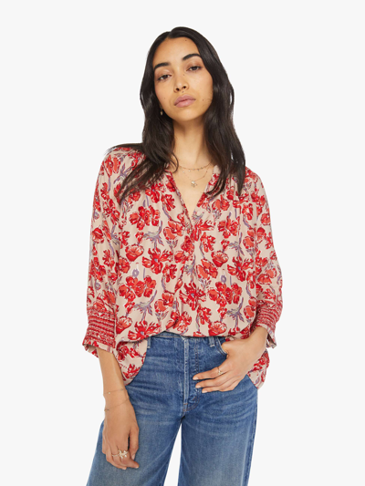 Natalie Martin Remy Top Watercolor Dove In Red