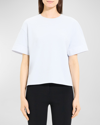 Theory Combo Cuff Short-sleeve T-shirt In Ice