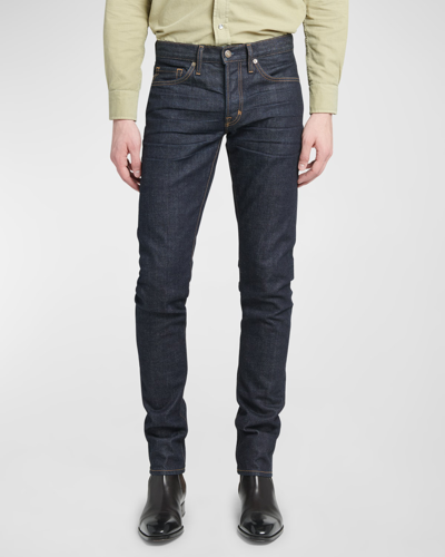 Tom Ford Men's Dark-wash Stretch Classic-fit Jeans In Rinse Blue