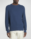 Tom Ford Textured Stitch Wool & Silk Crewneck Sweater In Royal Blue