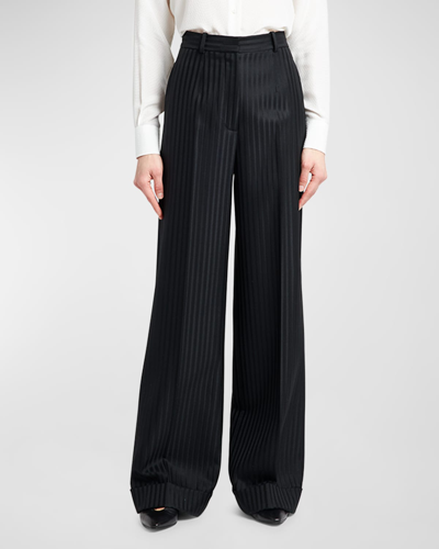 Loro Piana Trouser Bibal Regimental Stripe Wool In 8000 Black