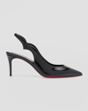 CHRISTIAN LOUBOUTIN HOT CHICK PATENT RED SOLE SLINGBACK PUMPS