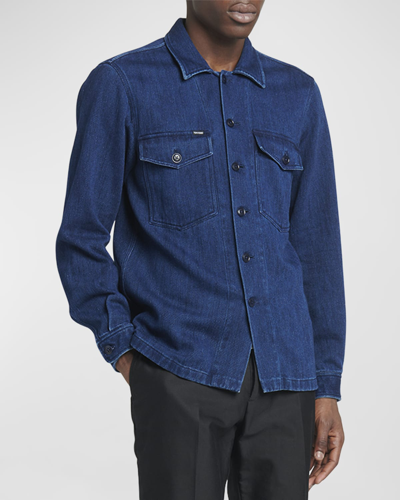 Tom Ford Denim Overshirt In Blue