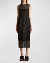 Khaite Dissa Midikleid Aus Einer Seidenorganza-baumwollmischung In Black