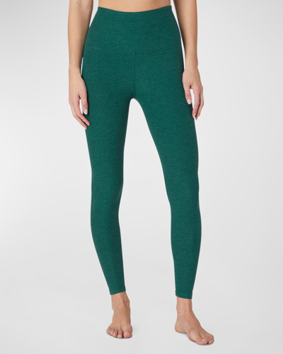 Beyond Yoga Women's Spacedye Caught In The Midi High-waist Leggings In Lunar Teal Heather