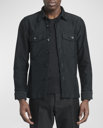 Tom Ford Men's Cotton Overshirt In Black