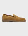 TOD'S MEN'S MOCASSINO IBRIDO ESTIVO SUEDE PENNY LOAFERS