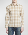 Tom Ford Men's Degrade Check Western Button-down Shirt In Combo Sand