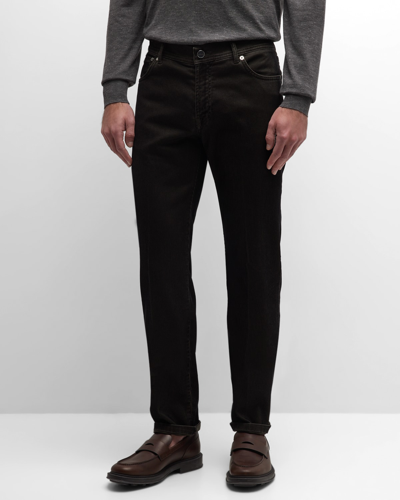 Kiton Men's Straight-fit Corduroy 5-pocket Pants In Rust