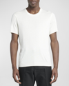 Tom Ford Placed Rib Slim-fit Lyocell And Cotton-blend T-shirt In Optical White