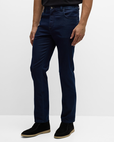 Stefano Ricci Men's Straight-fit Dark Wash Jeans