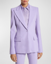 Michael Kors Georgina One-button Wool Blazer In Freesia