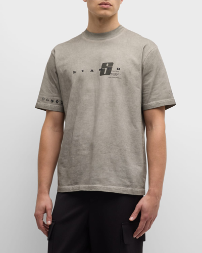 Stampd Men's Oil-washed Transit Relaxed T-shirt In Iron Grey