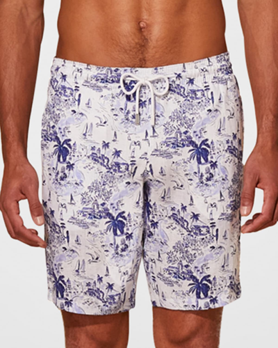 Vilebrequin Men's Riviera Linen Bermuda Shorts In Deep Ink