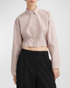 Rag & Bone Morgan Stripe Cropped Shirt In Red