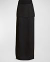 Khaite Saxon Slits Tailored Maxi Skirt In Black