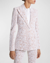 Michael Kors Georgina Corded Floral Lace Blazer Jacket In Optic Whit