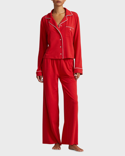 Polo Ralph Lauren Women's Essentials Madison Audrey 2-piece Cotton-blend Pyjama Set In Haute Red