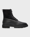 Aquatalia Gitano Genuine Shearling Lined Water Repellent Boot In Black