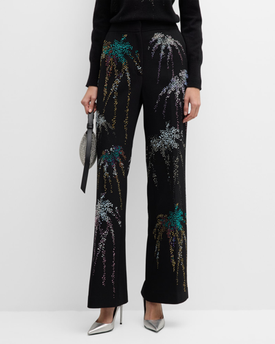 Libertine Aladdin Sane High-rise Strass-embellished Straight-leg Trousers In Black