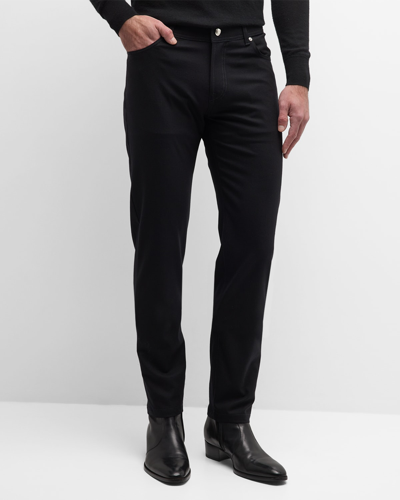 Marco Pescarolo Men's Magnifico Luxe Worsted Flannel Trousers In Black