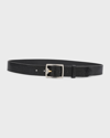Rag & Bone Boyfriend 2.0 Textured Leather Belt In Black