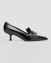 BURBERRY SOVEREIGN LEATHER BOW LOAFER PUMPS