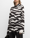 JIL SANDER 57 ZEBRA-PRINT COLLARED SHIRT