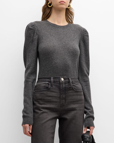Frame Draped Cashmere-wool Sweater In Dark Gris Heather