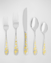 MICHAEL ARAM ORCHID 5-PIECE GOLD-TONE FLATWARE SET