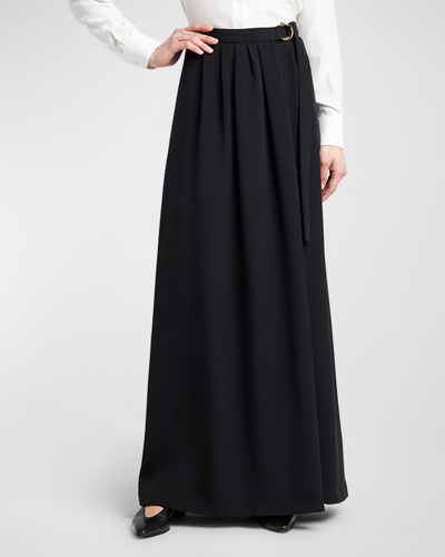 Loro Piana Gonna Athina Cady Marocaine Maxi Skirt In 8000 Black