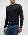 John Smedley Marcus Long Sleeves Crew Neck Pullover In Black