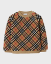 BURBERRY GIRL'S LORA CHECK FLEECE SWEATER