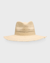 Rag & Bone Elle Frayed Straw Fedora In Nat
