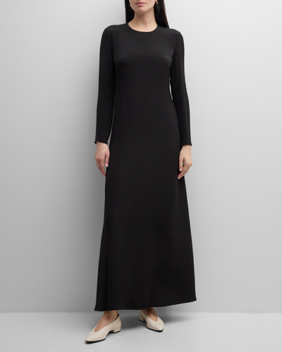 Loro Piana Abito Angelica Cady Marocaine Maxi Dress In 8000 Black