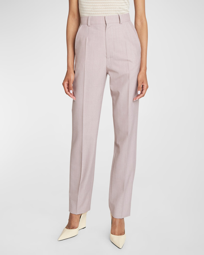 Victoria Beckham Wool-blend High Waisted Trousers In Heather