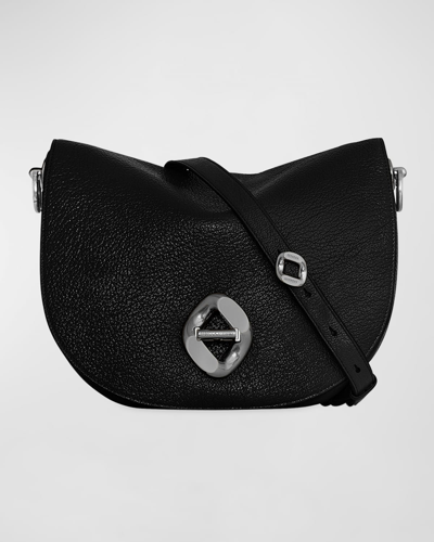 Rebecca Minkoff Large Saddle Leather Shoulder Bag In Black