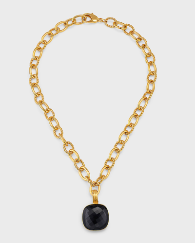 Dina Mackney Black Onyx Lily Chain Necklace