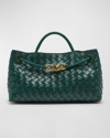 Bottega Veneta Andiamo Small Intreccio Top-handle Bag In Emerald