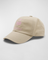 Isabel Marant Tyron Cotton Baseball Cap In Ecru Light Pink