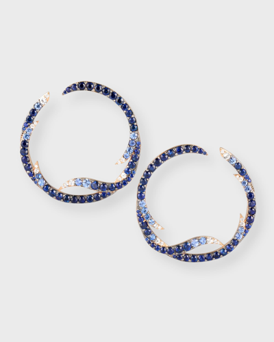 Walters Faith 18k Rose Gold, Blue Sapphire And Diamond Earrings