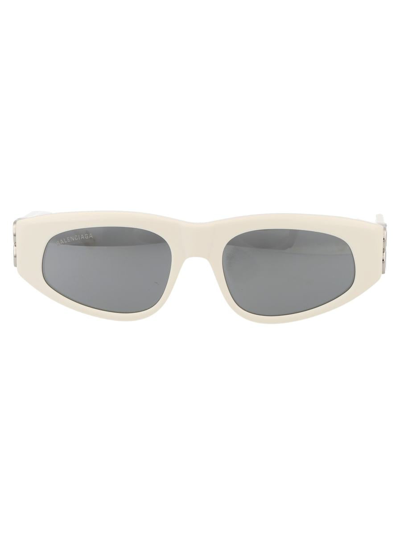 Balenciaga Bb0095s Ivory Sunglasses In 021 White Silver Silver