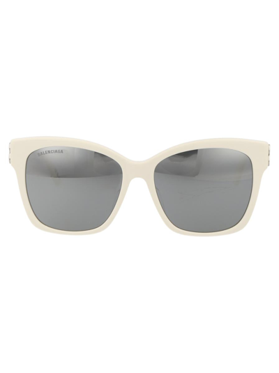 Balenciaga Sunglasses In 016 White Silver Silver