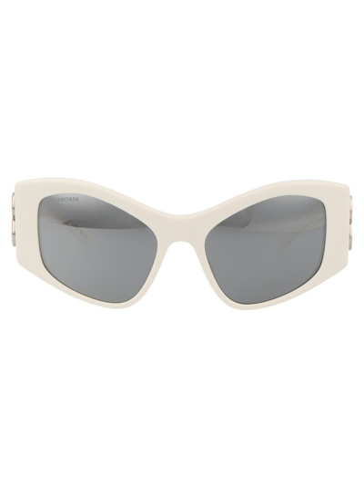 Balenciaga Sunglasses In 006 White White Silver