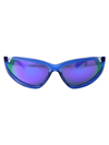 Balenciaga Ovale Sonnenbrille Side Xpander In 004 Blue Blue Violet